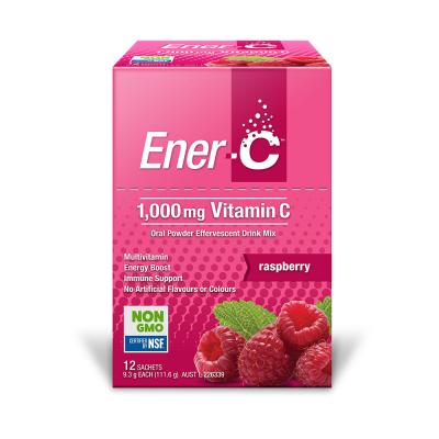 Martin & Pleasance Ener-C 1000mg Vitamin C Drink Mix Raspberry Sachet 9.3g x 12 Pack